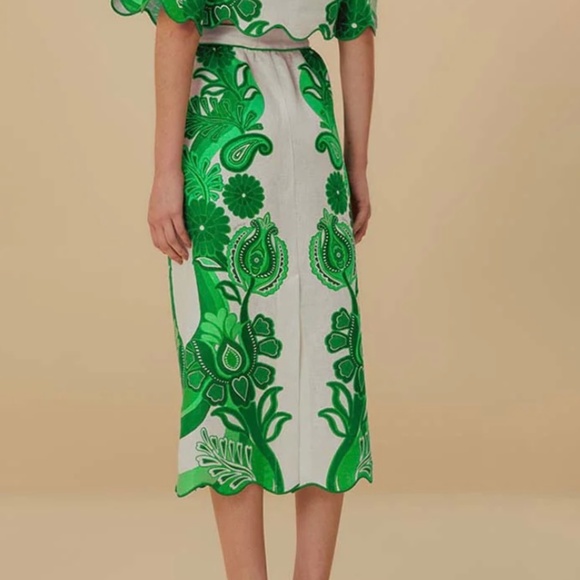 FARM Rio Linen Skirt and Blouse Matching Set - Picture 3 of 4